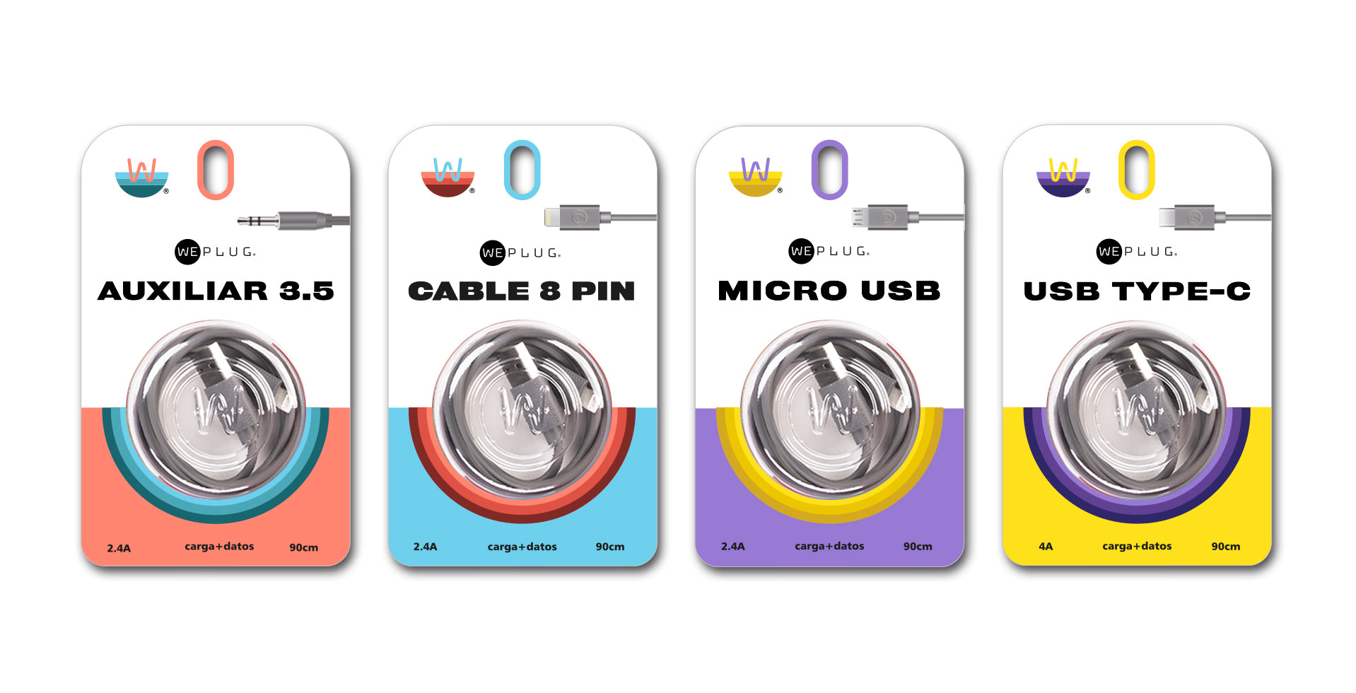 CABLE MICRO USB 90CM GRIS BLISTER WEPLUG